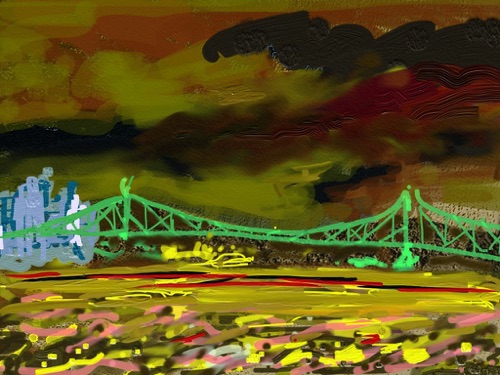 59th Street Bridge #4; 
Artrage app and Photoshop, 2012; 
768 x 1024 px